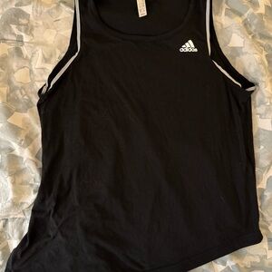 Adidas Black Sleeveless Top with White Stripes